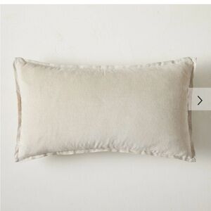 West Elm Classic Cotton Velvet Pillow Cover - Sand 12x2
